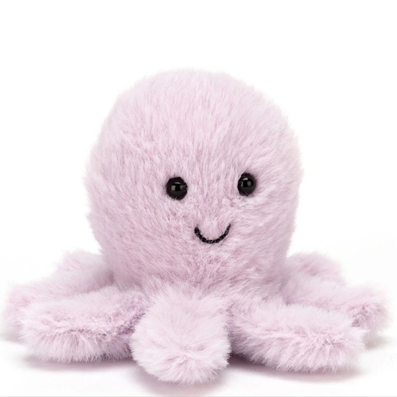 Jellycat Fluffy Octapus 3x4x4" Soft & Plush NWT - Picture 1 of 5